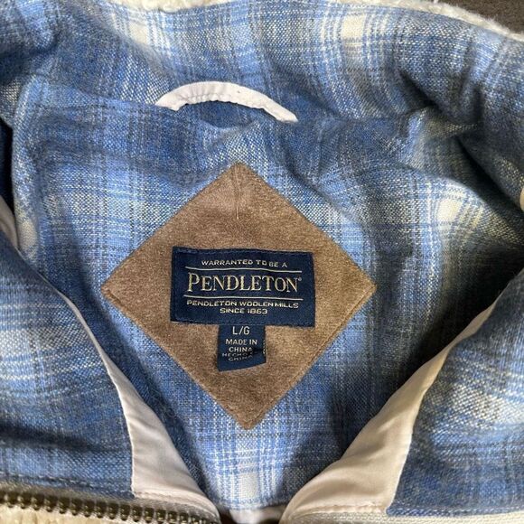 Pendleton Women’s Size Large Jacket Cream Sherpa Zip Up Fleece Fuzzy Shearling - Picture 2 of 9